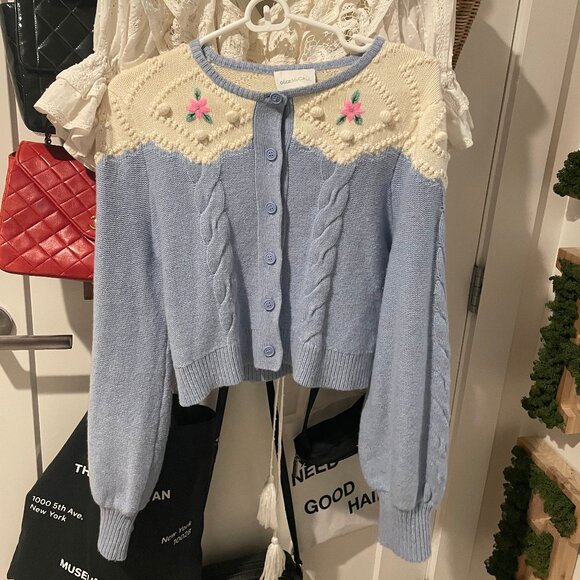 Alice McCall Powder Blue Day by Day Cardigan, Medium, NWOT - Picture 2 of 4